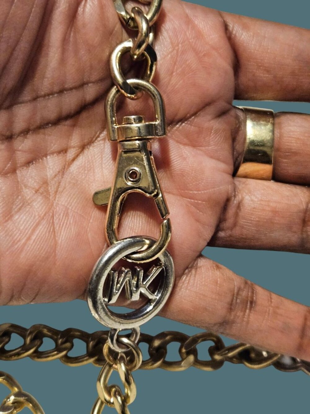 Michael Kors Gold & Silver Adjustable Chain Belt - Picture 3 of 8